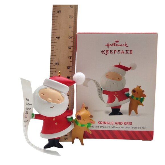 Hallmark Keepsake Kringle & Kris Ornament 2014 Santa & Reindeer Christmas Décor - Picture 3 of 9